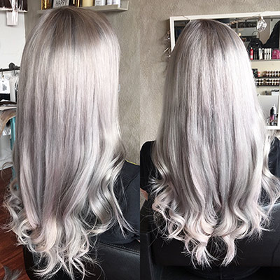 silver hair extensions - Læs vejledning og se billeder gråt/silver hår