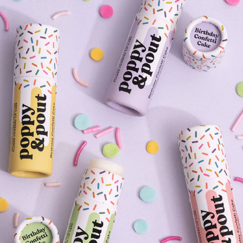 Poppy and Pout Lip Balm Birthday Confetti Cake Billede 3