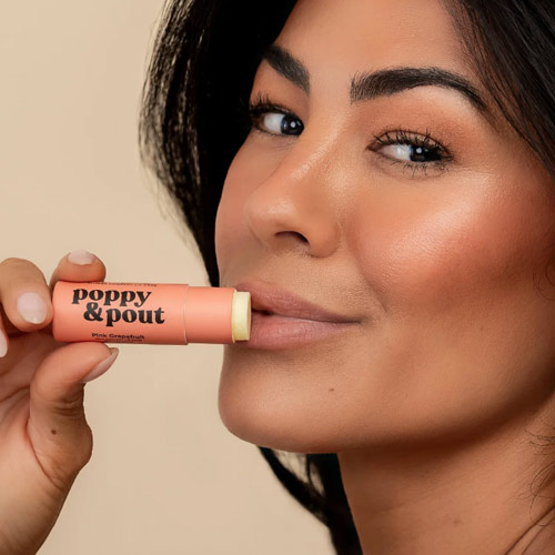 Poppy and Pout Lip Balm Pink Grapefruit